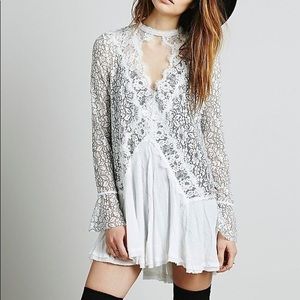 Free People Secret Origins Pieced Lace Tunic